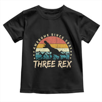 Three Rex 3rd Birthday Toddler T Shirt 3 Years Old Dinosaur Bday Boy