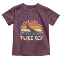 Three Rex 3rd Birthday Toddler T Shirt 3 Years Old Dinosaur Bday Boy