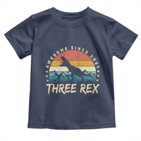 Three Rex 3rd Birthday Toddler T Shirt 3 Years Old Dinosaur Bday Boy
