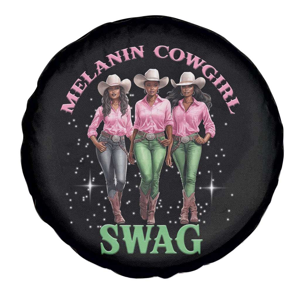 Melanin Cowgirl Swag Spare Tire Cover Pink Green African American Cowgirls Black History