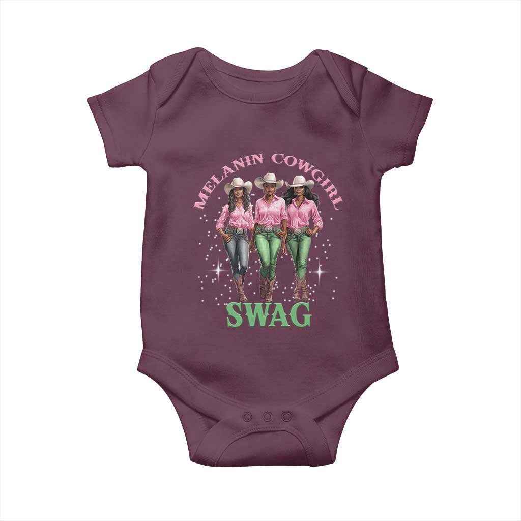 Melanin Cowgirl Swag Baby Onesie Pink Green African American Cowgirls Black History