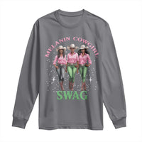 Melanin Cowgirl Swag Long Sleeve Shirt Pink Green African American Cowgirls Black History