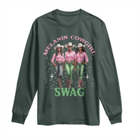 Melanin Cowgirl Swag Long Sleeve Shirt Pink Green African American Cowgirls Black History