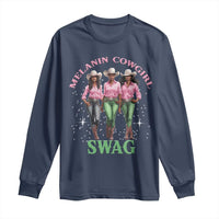 Melanin Cowgirl Swag Long Sleeve Shirt Pink Green African American Cowgirls Black History
