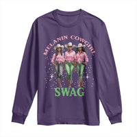 Melanin Cowgirl Swag Long Sleeve Shirt Pink Green African American Cowgirls Black History