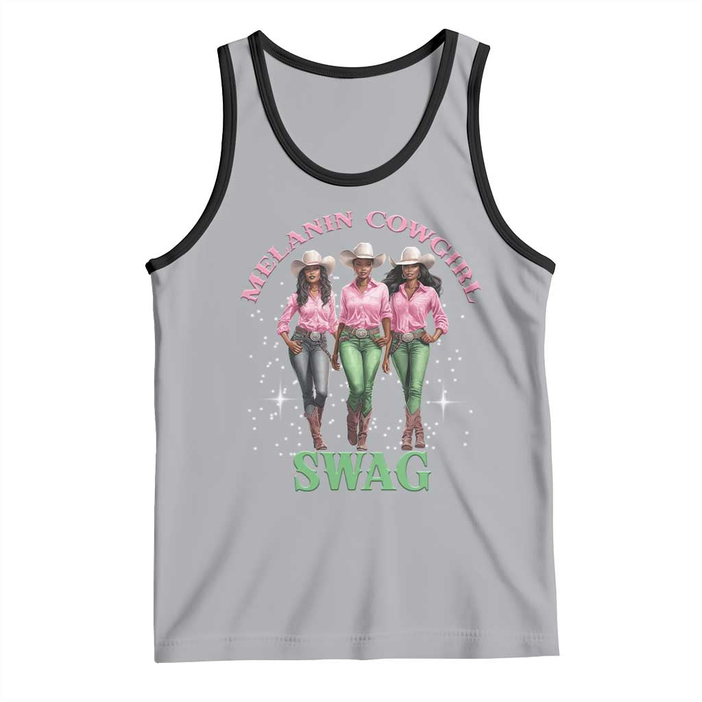 Melanin Cowgirl Swag Tank Top Pink Green African American Cowgirls Black History