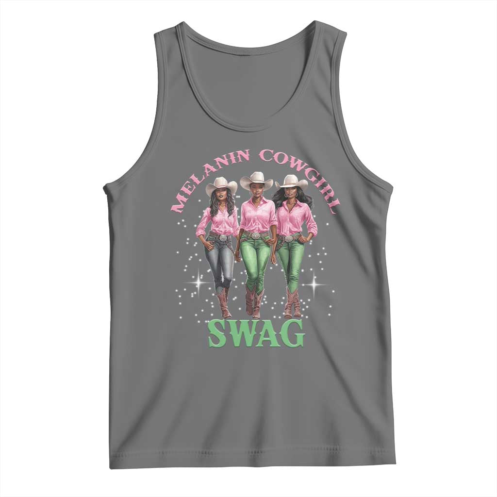 Melanin Cowgirl Swag Tank Top Pink Green African American Cowgirls Black History