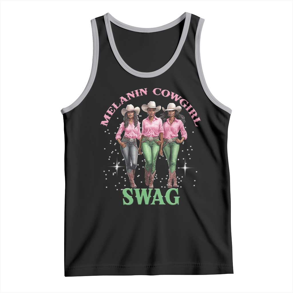 Melanin Cowgirl Swag Tank Top Pink Green African American Cowgirls Black History