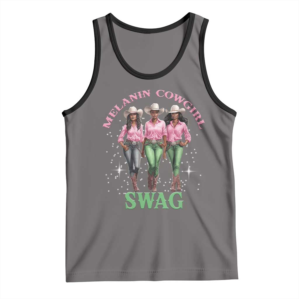 Melanin Cowgirl Swag Tank Top Pink Green African American Cowgirls Black History