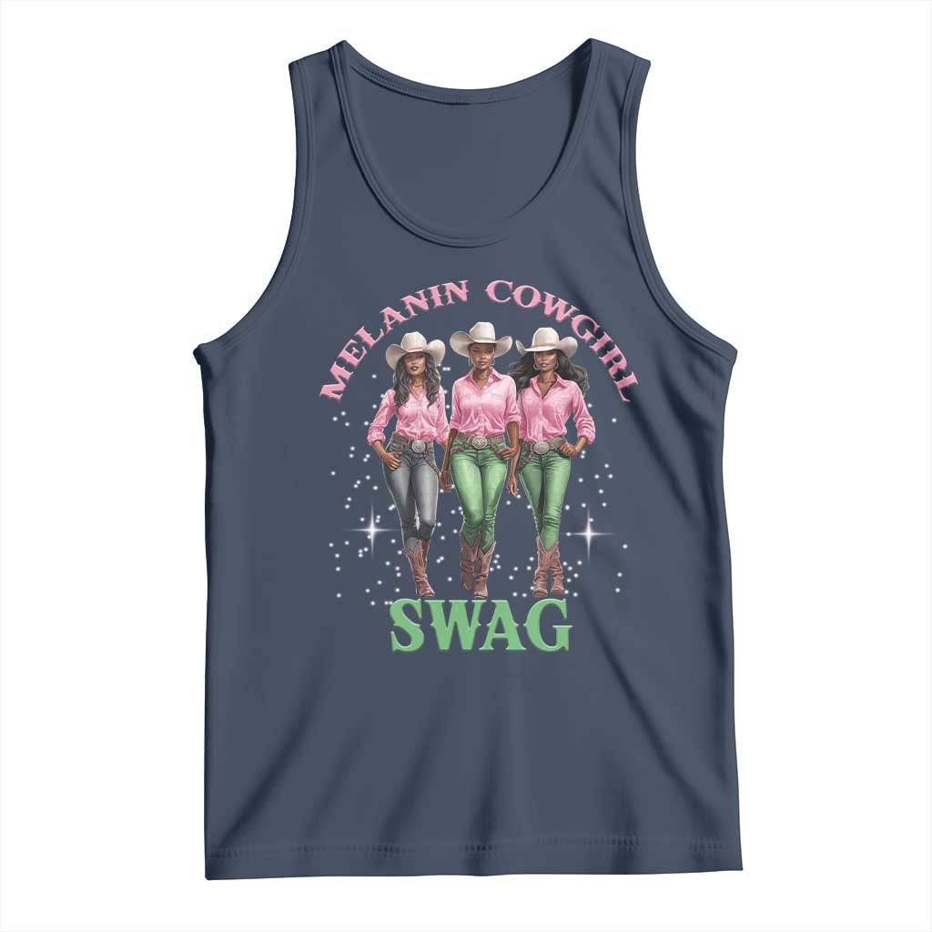 Melanin Cowgirl Swag Tank Top Pink Green African American Cowgirls Black History