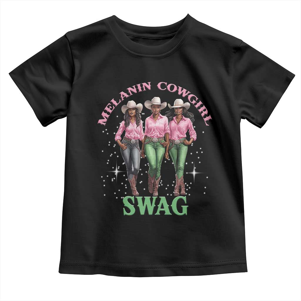 Melanin Cowgirl Swag Toddler T Shirt Pink Green African American Cowgirls Black History