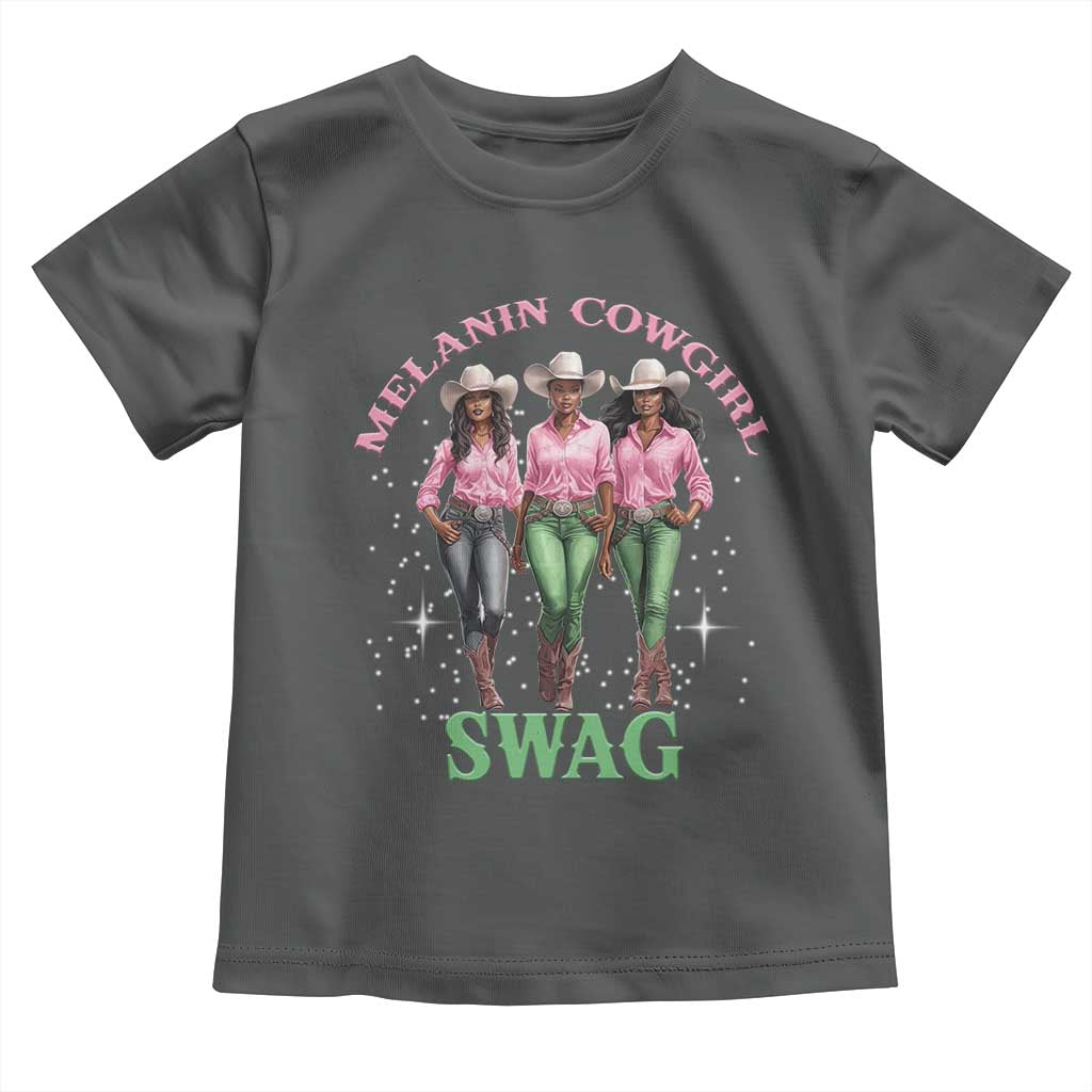 Melanin Cowgirl Swag Toddler T Shirt Pink Green African American Cowgirls Black History