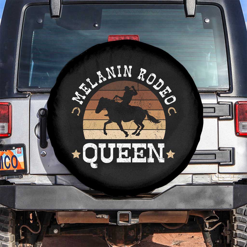 Melanin Rodeo Queen Spare Tire Cover Cowgirl Riding Horse African American Cowgirls Retro