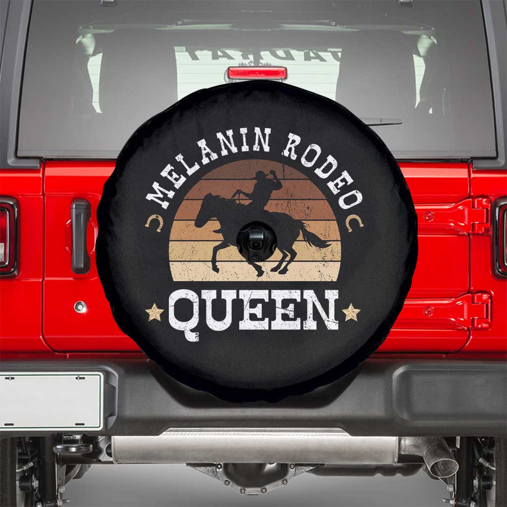 Melanin Rodeo Queen Spare Tire Cover Cowgirl Riding Horse African American Cowgirls Retro