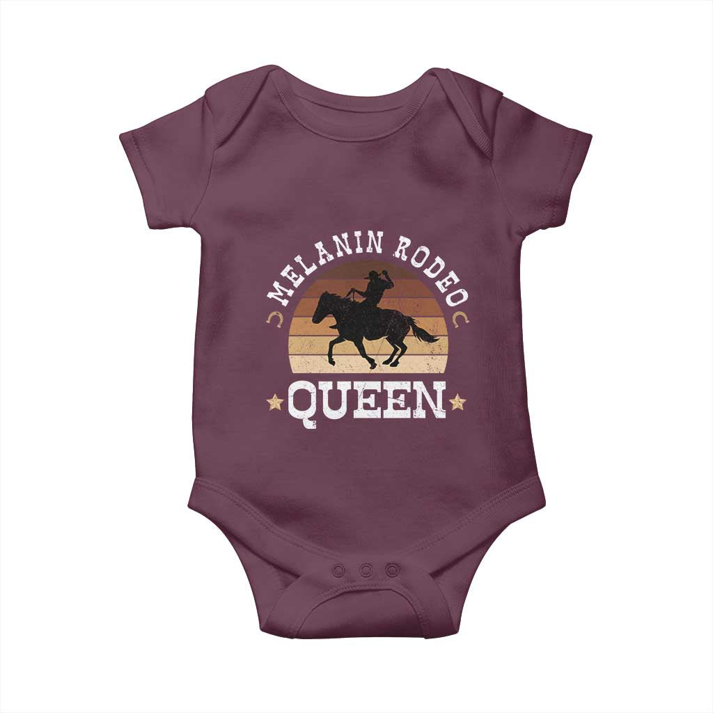 Melanin Rodeo Queen Baby Onesie Cowgirl Riding Horse African American Cowgirls Retro