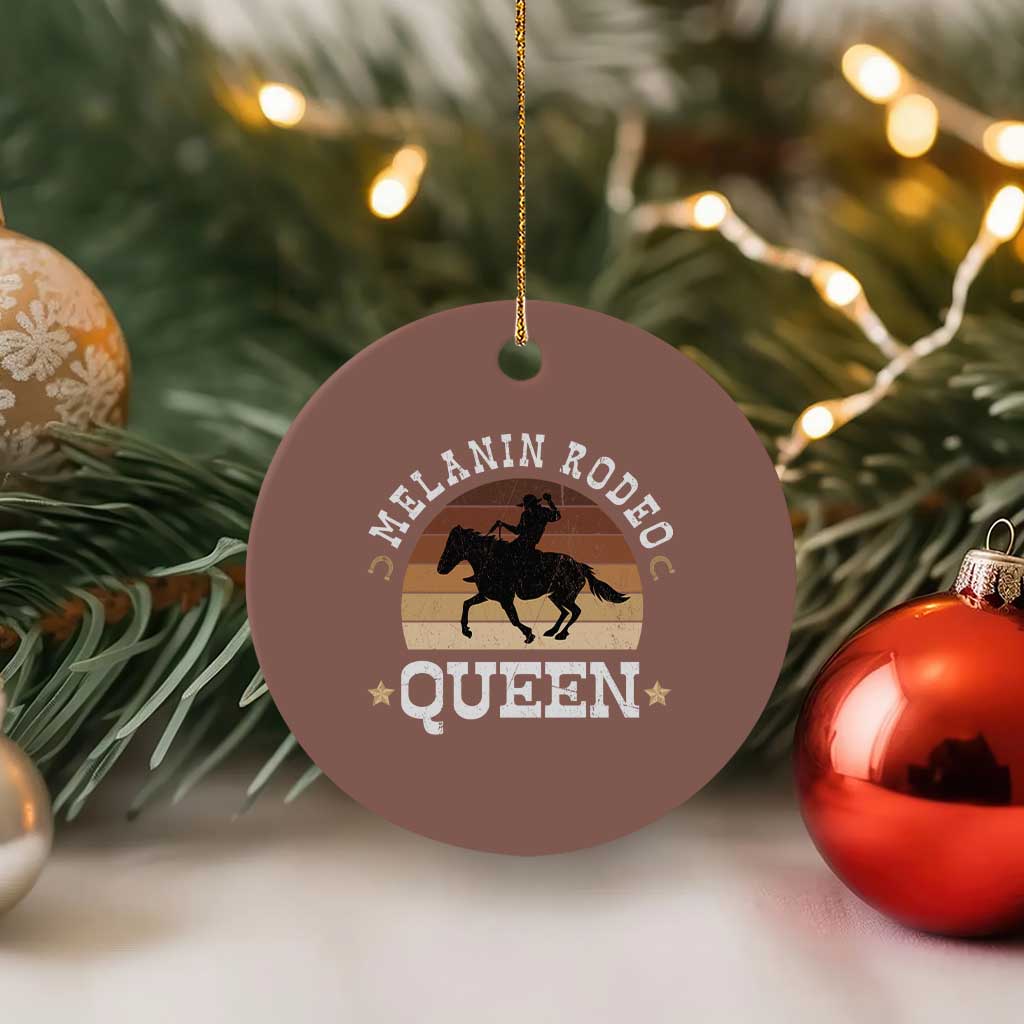 Melanin Rodeo Queen Ceramic Ornament Cowgirl Riding Horse African American Cowgirls Retro - Wonder Print Shop