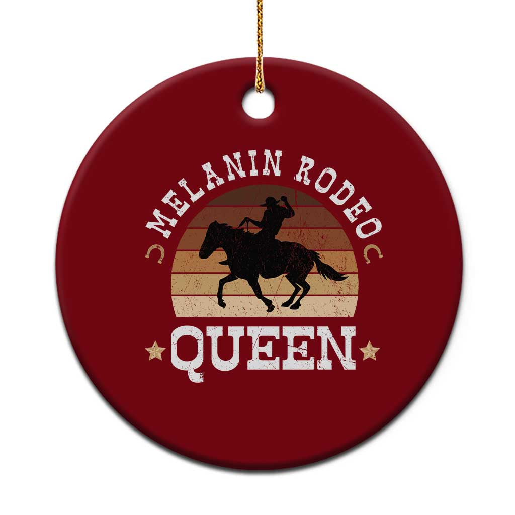Melanin Rodeo Queen Ceramic Ornament Cowgirl Riding Horse African American Cowgirls Retro - Wonder Print Shop