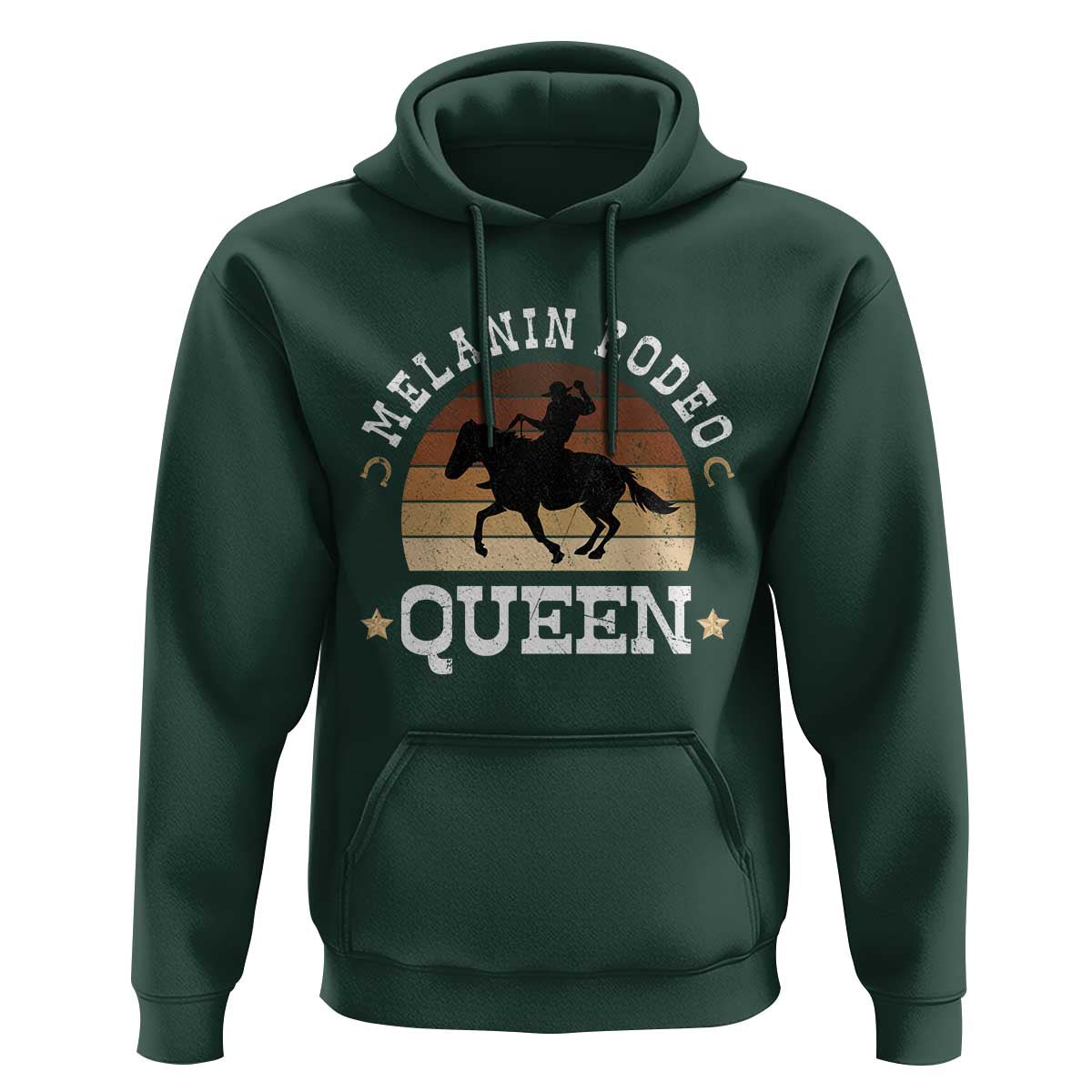 Melanin Rodeo Queen Hoodie Cowgirl Riding Horse African American Cowgirls Retro