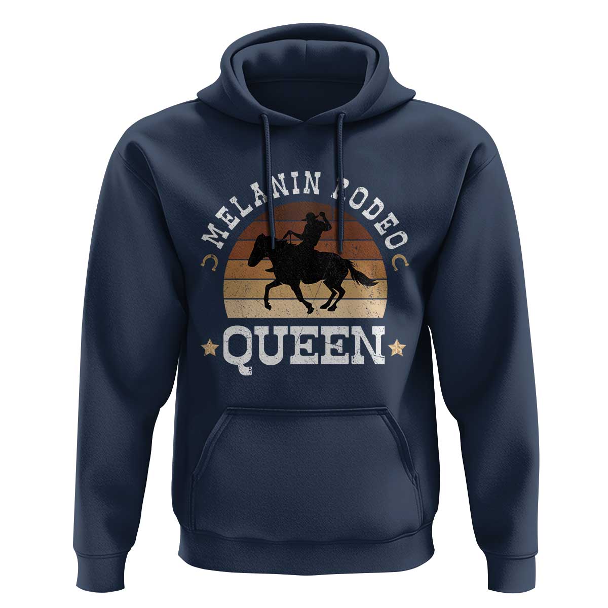 Melanin Rodeo Queen Hoodie Cowgirl Riding Horse African American Cowgirls Retro