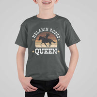 Melanin Rodeo Queen T Shirt For Kid Cowgirl Riding Horse African American Cowgirls Retro