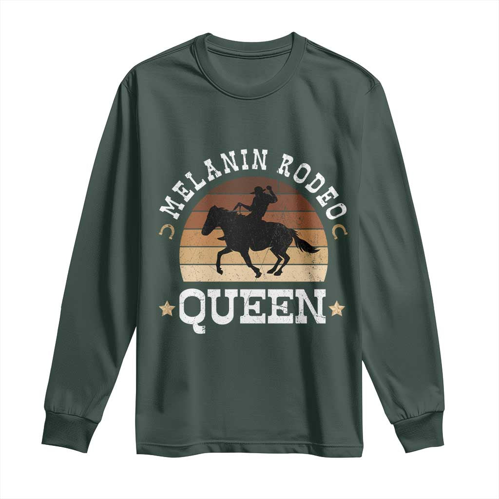 Melanin Rodeo Queen Long Sleeve Shirt Cowgirl Riding Horse African American Cowgirls Retro