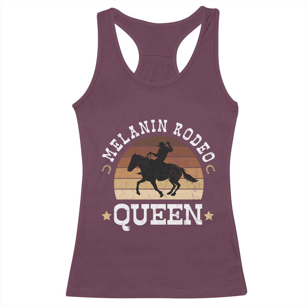 Melanin Rodeo Queen Racerback Tank Top Cowgirl Riding Horse African American Cowgirls Retro