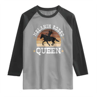 Melanin Rodeo Queen Raglan Shirt Cowgirl Riding Horse African American Cowgirls Retro