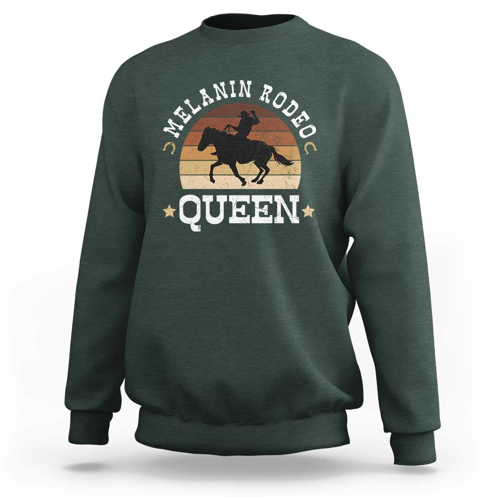 Melanin Rodeo Queen Sweatshirt Cowgirl Riding Horse African American Cowgirls Retro