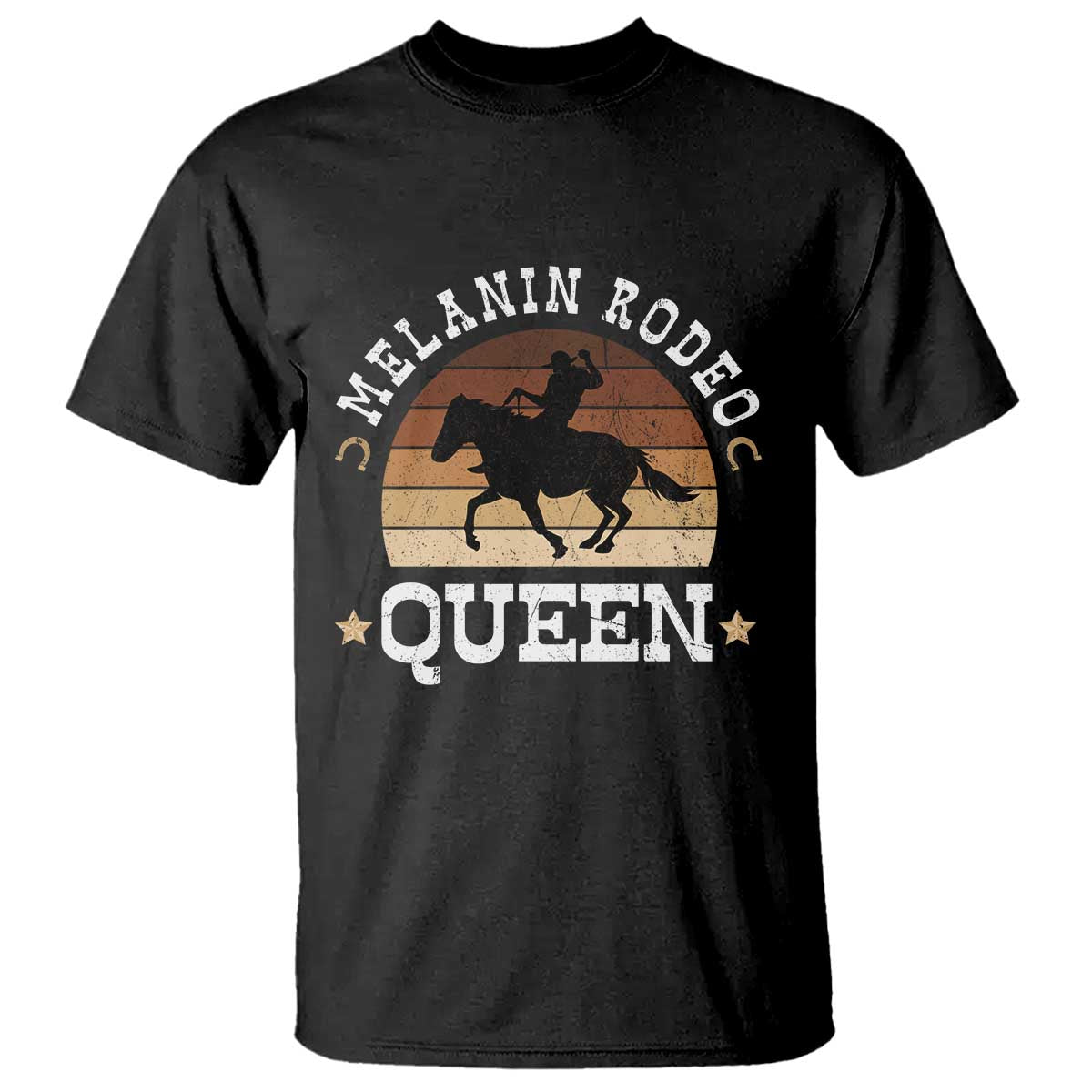 Melanin Rodeo Queen T Shirt Cowgirl Riding Horse African American Cowgirls Retro