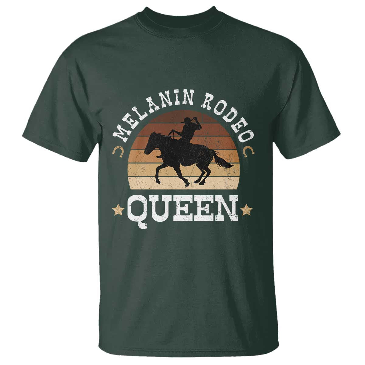Melanin Rodeo Queen T Shirt Cowgirl Riding Horse African American Cowgirls Retro