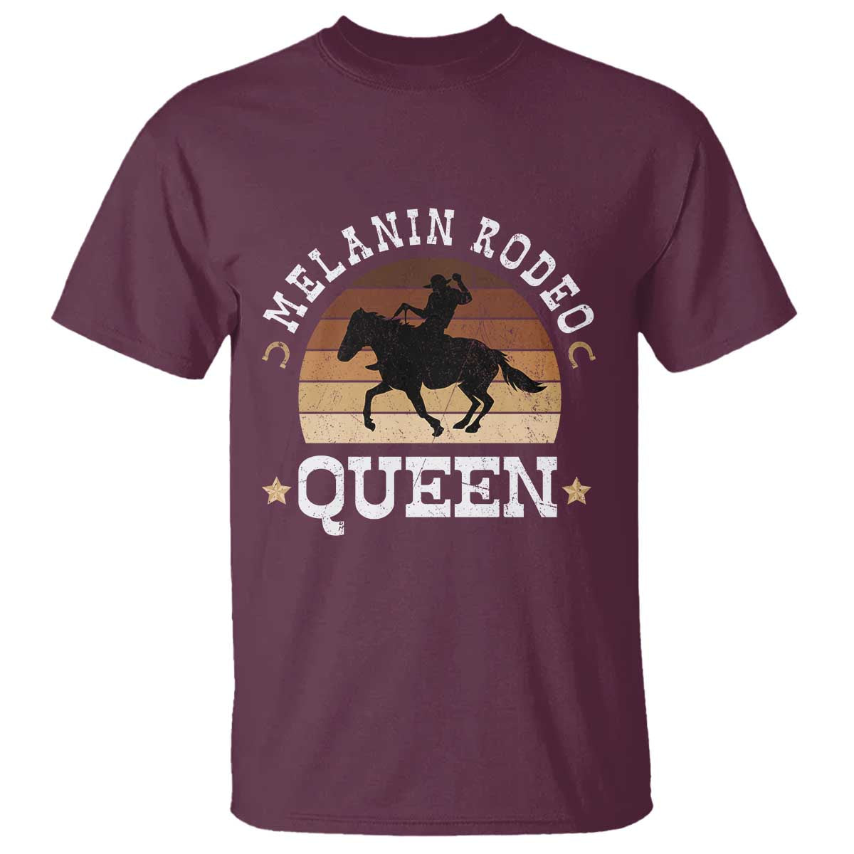Melanin Rodeo Queen T Shirt Cowgirl Riding Horse African American Cowgirls Retro
