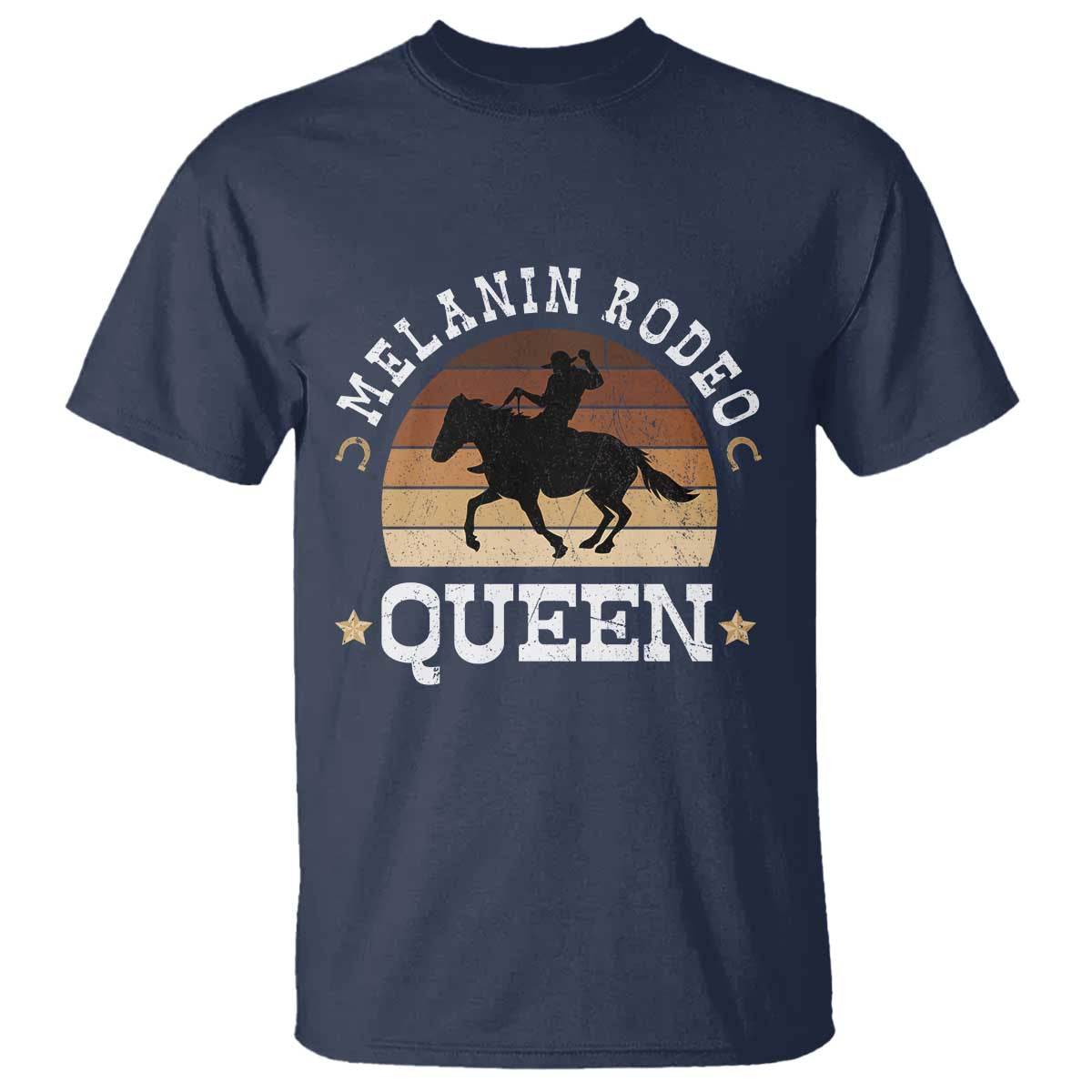Melanin Rodeo Queen T Shirt Cowgirl Riding Horse African American Cowgirls Retro