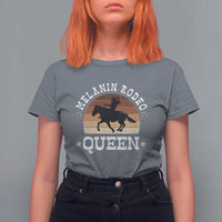 Melanin Rodeo Queen T Shirt For Women Cowgirl Riding Horse African American Cowgirls Retro