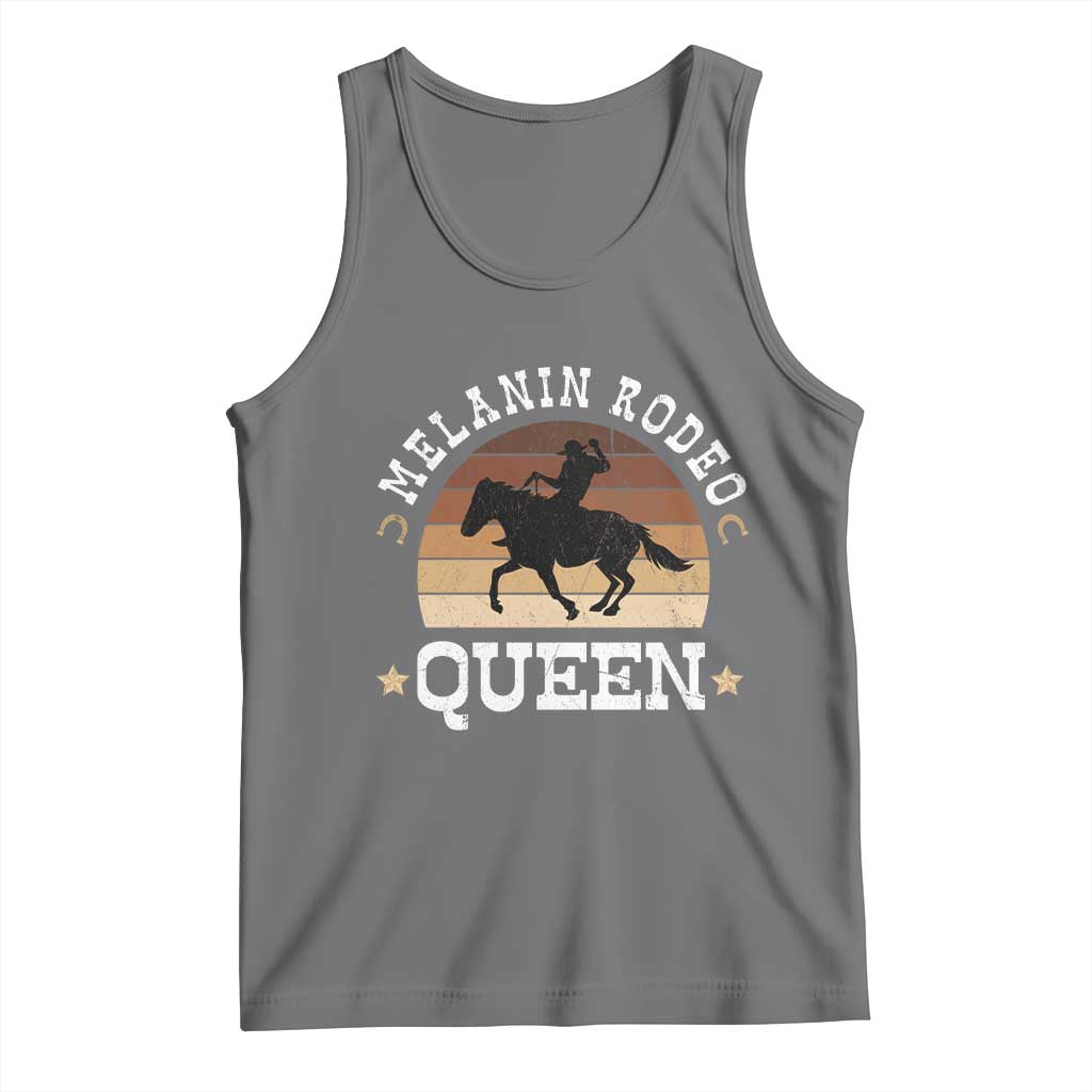 Melanin Rodeo Queen Tank Top Cowgirl Riding Horse African American Cowgirls Retro