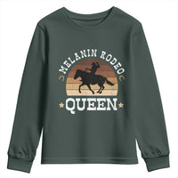 Melanin Rodeo Queen Youth Sweatshirt Cowgirl Riding Horse African American Cowgirls Retro
