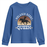 Melanin Rodeo Queen Youth Sweatshirt Cowgirl Riding Horse African American Cowgirls Retro