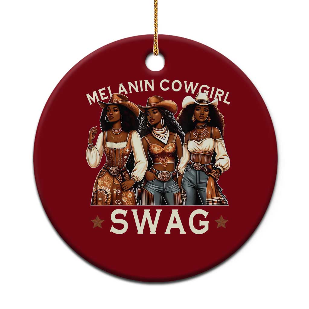 Melanin Cowgirl Swag Ceramic Ornament Cool African American Cowgirls Black History - Wonder Print Shop