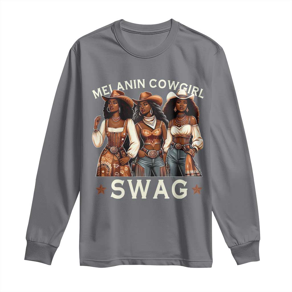 Melanin Cowgirl Swag Long Sleeve Shirt Cool African American Cowgirls Black History
