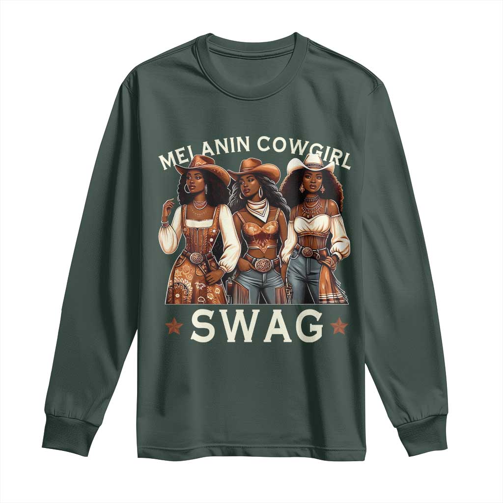 Melanin Cowgirl Swag Long Sleeve Shirt Cool African American Cowgirls Black History