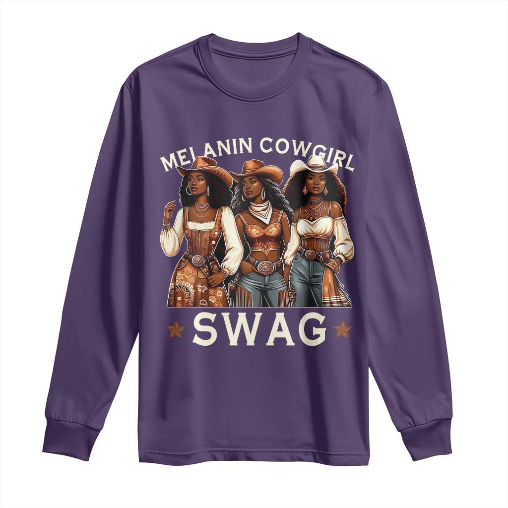 Melanin Cowgirl Swag Long Sleeve Shirt Cool African American Cowgirls Black History