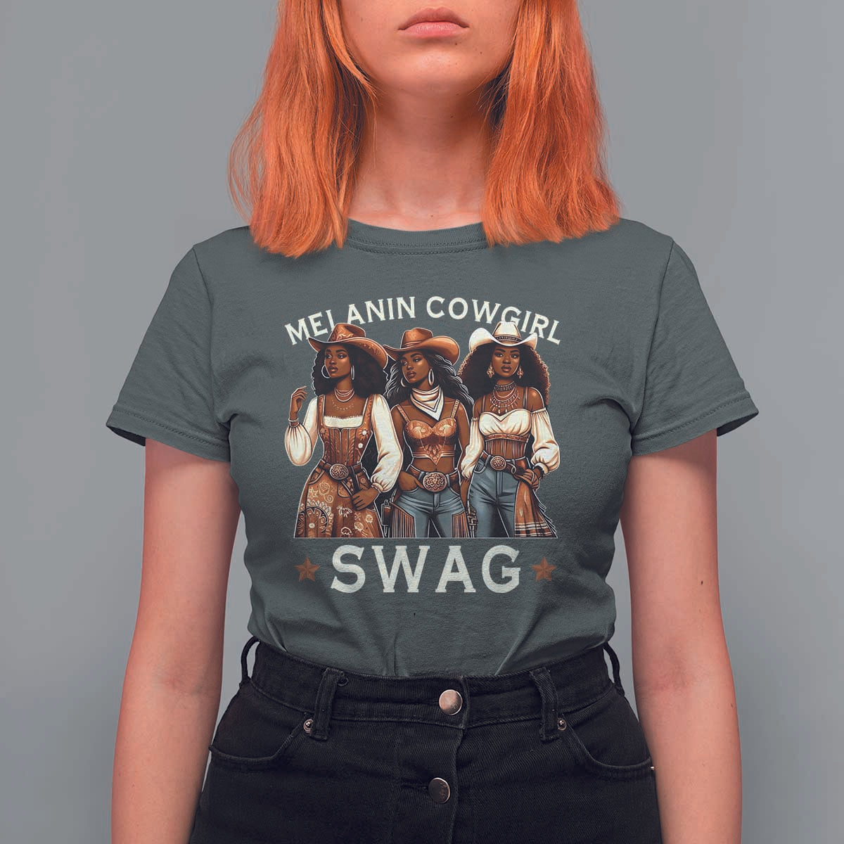 Melanin Cowgirl Swag T Shirt For Women Cool African American Cowgirls Black History