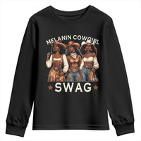 Melanin Cowgirl Swag Youth Sweatshirt Cool African American Cowgirls Black History