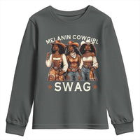 Melanin Cowgirl Swag Youth Sweatshirt Cool African American Cowgirls Black History