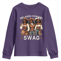 Melanin Cowgirl Swag Youth Sweatshirt Cool African American Cowgirls Black History