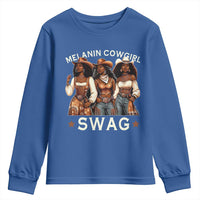 Melanin Cowgirl Swag Youth Sweatshirt Cool African American Cowgirls Black History