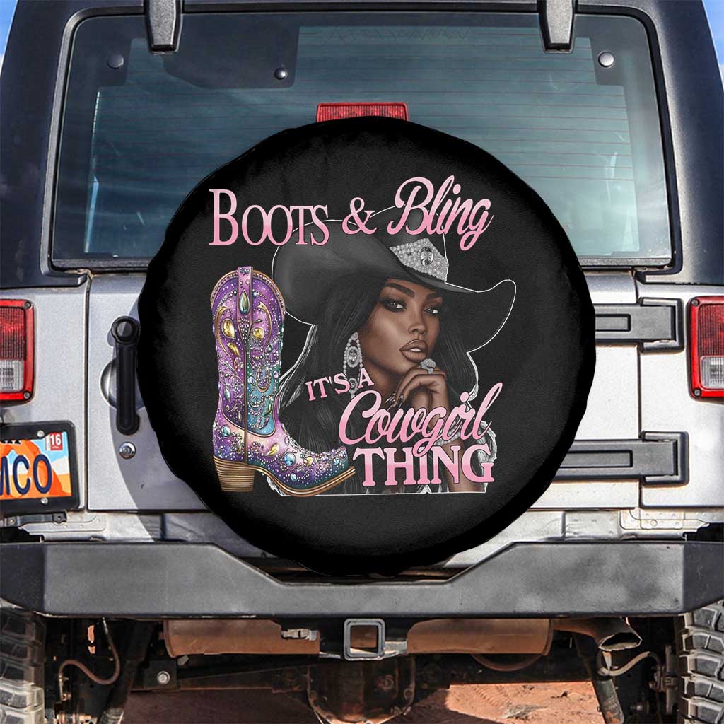 Melanin Cowgirl Spare Tire Cover Boots & Bling its a Cowgirl Thing Black Cowgirl Melanin