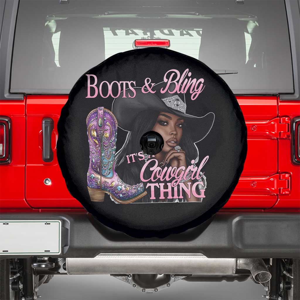 Melanin Cowgirl Spare Tire Cover Boots & Bling its a Cowgirl Thing Black Cowgirl Melanin
