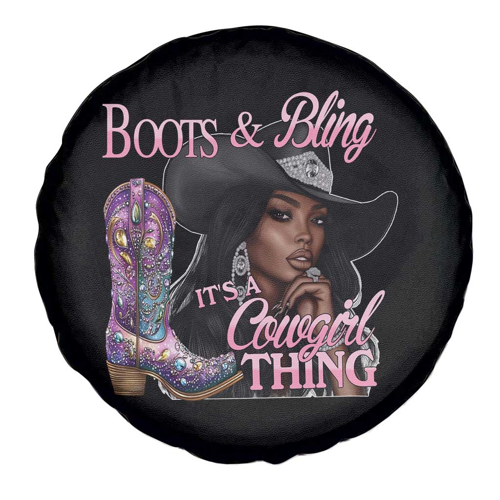 Melanin Cowgirl Spare Tire Cover Boots & Bling its a Cowgirl Thing Black Cowgirl Melanin