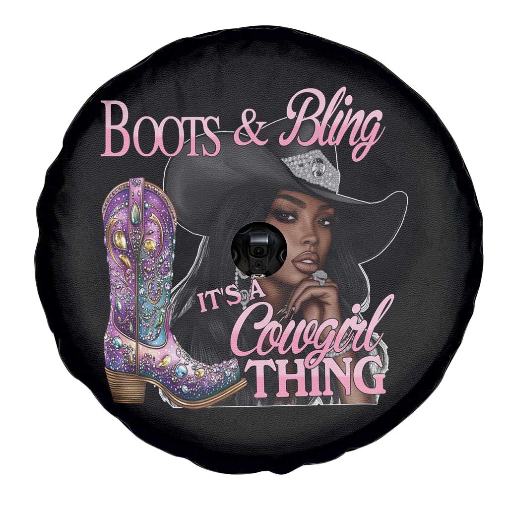 Melanin Cowgirl Spare Tire Cover Boots & Bling its a Cowgirl Thing Black Cowgirl Melanin