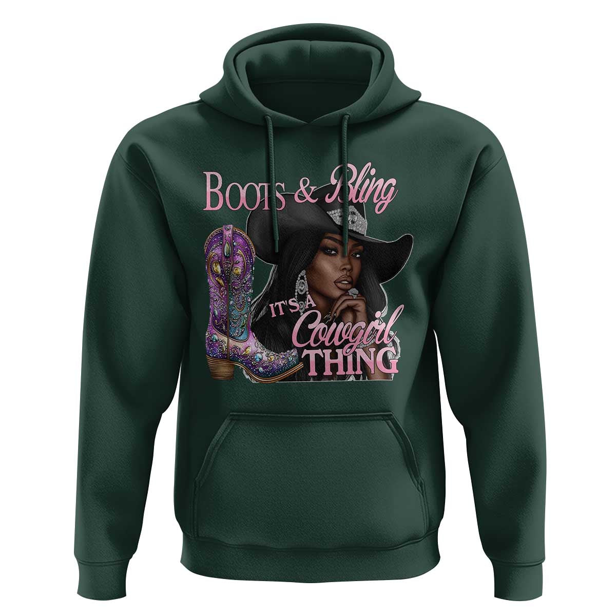 Melanin Cowgirl Hoodie Boots & Bling its a Cowgirl Thing Black Cowgirl Melanin